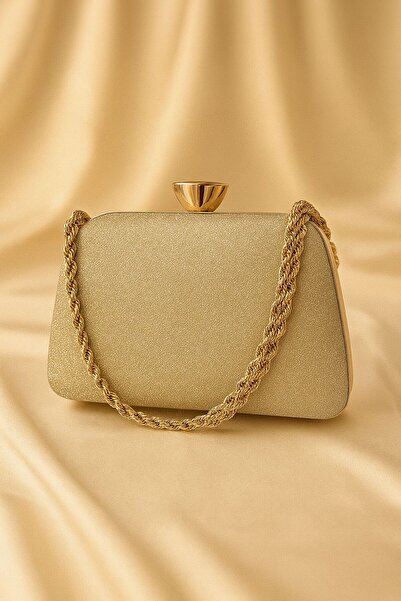 Bestway ve Diğeri Gold Simli Zincir Saplı Abiye Çanta – Işıltılı, Şık & Zarif