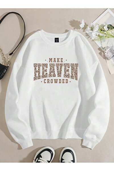 SUNFREE SWEATSHIRT din bumbac cu decolteu rotund imprimat HEAVEN TENDINȚA POPULARĂ