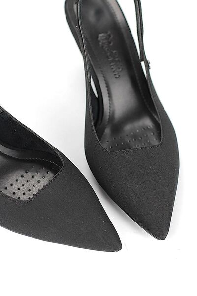 Gökhan Talay Ilya Flexible Soft Non-Slip Sole (4 cm) Black Suede Open Elastic Women's Thick Heeled a