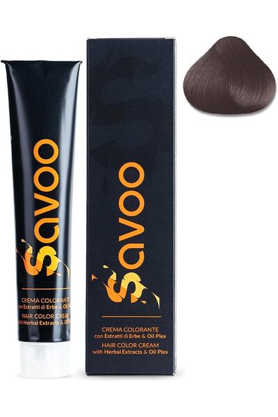 SAVOO Hair Color Cream #3 Dark Brown - Permanent Hair Dye, 100ml