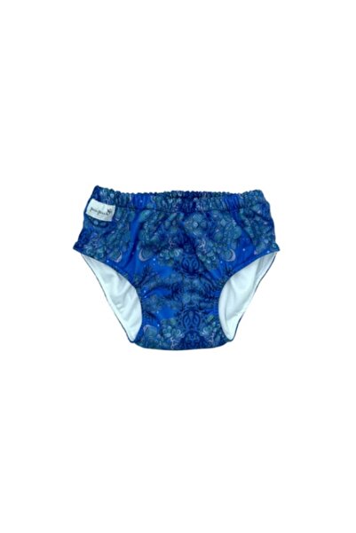 Pupus training pants, abstract pattern, 13-16 kg, waterproof PUL exterior, cotton interior, blue