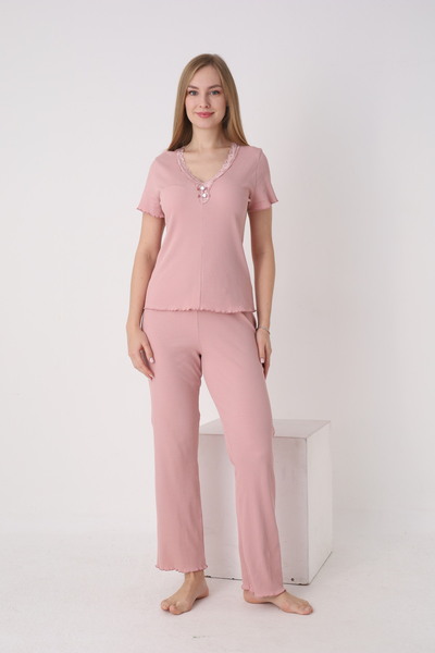 Cotpark Women's 100% Cotton Stretch Fabric Pajamas Set 14724
