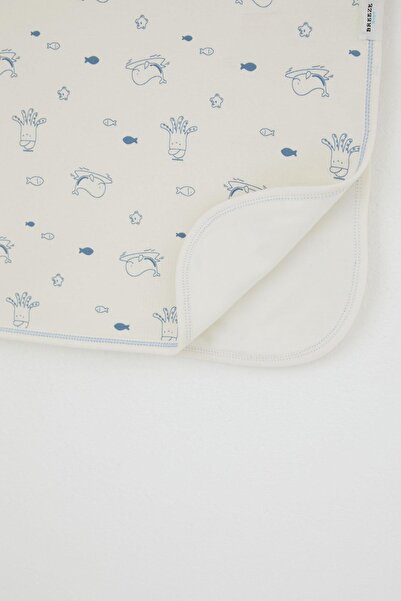 Breeze Newborn Baby Blanket Cute Sea Animals Patterned Standard, Cream
