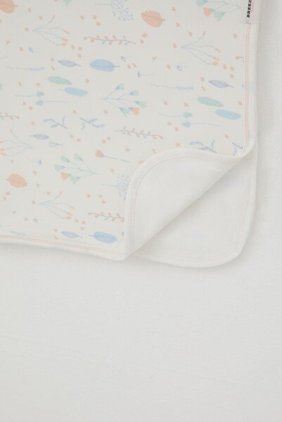 Breeze Newborn Baby Blanket Spring Themed Floral Pattern Standard, Ecru