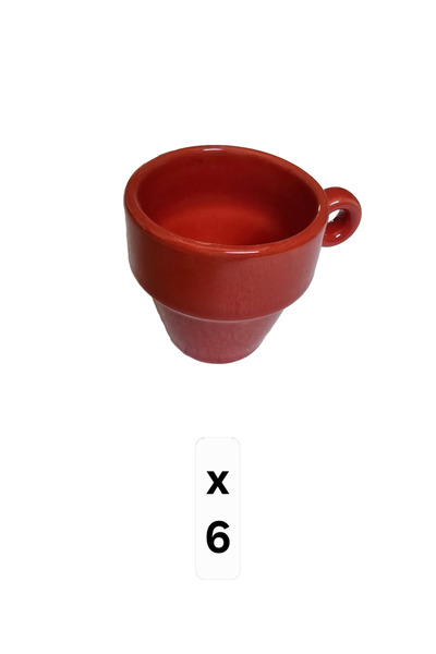 Cesiro Set of 6 small cups, 70 ml, Cesiro, Red