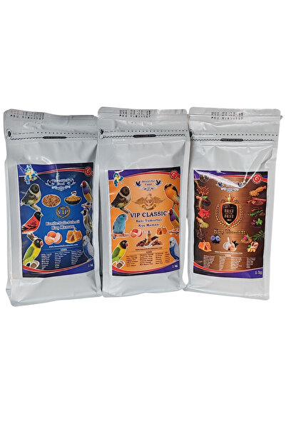 BEAUTİFULFOOOD Beautiful Food Kuş Maması 3 lü Set (Kurtlu 1kg+Clasik 1 kg+Bes...