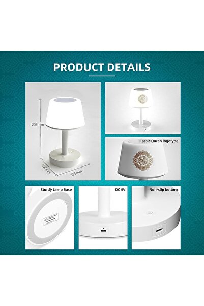 Generic Desk Lamp Quran Speakers complete Tafseer audio, FM radio, voice recording,MP3 player,remote control