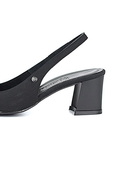 Gökhan Talay Ilya Flexible Soft Non-Slip Sole (4 cm) Black Suede Open Elastic Women's Thick Heeled a