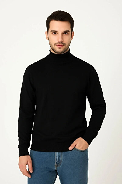 GökTR Men's Half Turtleneck Knitwear Sweater Soft Textured Cotton Fine Weaving, Long Sleeve Casual Regular Fit