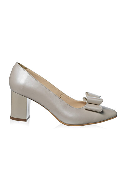 Catinca Shoes Women's leather shoes - Beige Pearlescent with Beige Bow - A 20 B-S