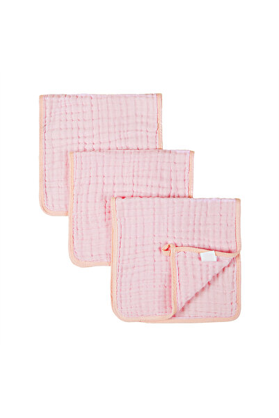 REDQUIT Set de 3 prosoape de bebeluși din muselină 25x50cm, roz