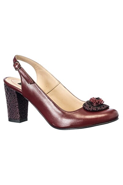 Catinca Shoes Women's genuine leather sandals - Burgundy with Stones - F 5 BOP