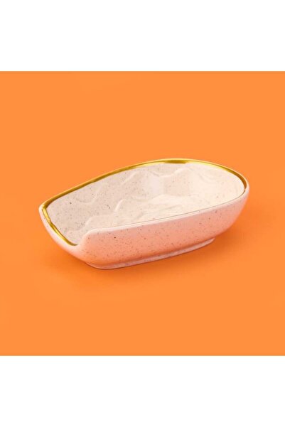 Evidea Kitchen Oval Ceramic Spoon Rest - Beige - 15 cm