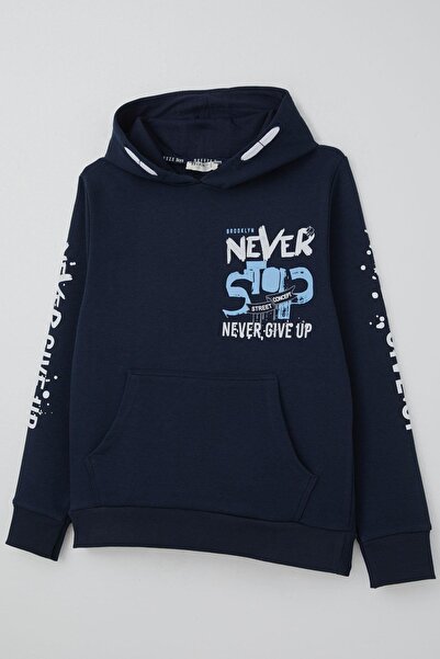 Breeze Φούτερ για αγόρια με τσέπη καγκουρό με κουκούλα 9-16 ετών, σκούρο μπλε