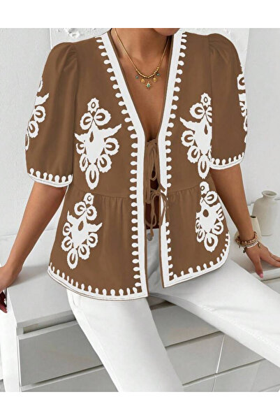 Sheya Shein short sleeve shirt, brown