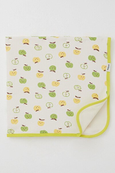 Breeze Newborn Baby Blanket Cute Little Apple Pattern Standard, Ecru