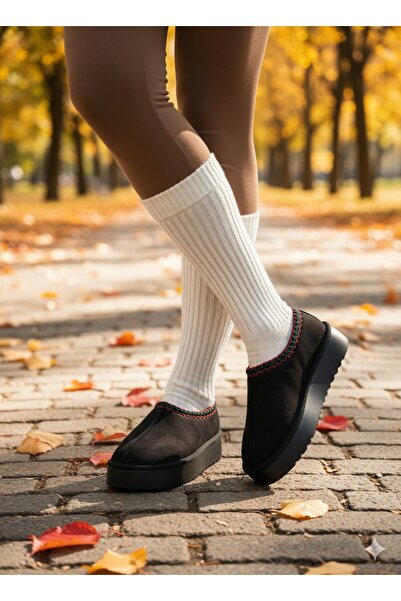 uway Women's Suede Fur Lined Thick Sole Closed Front Casual Winter Ug Boots Slippers