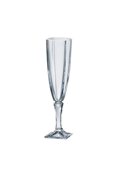 BOHEMİA CRYSTAL Set of 6 Crystal Bohemia Arezzo Champagne Glasses 140 ml, Tra...