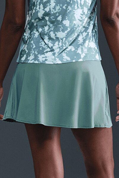 Nike Victory Dri Fit Flouncy Tennis Skirt Women's Flared Tennis Skirt with Inner Pocket and Leggings Water Green