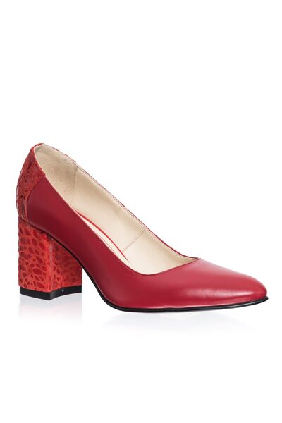 Catinca Shoes Pantofi din piele pentru femei – Roșu cu crocodil roșu – R 12 RCR