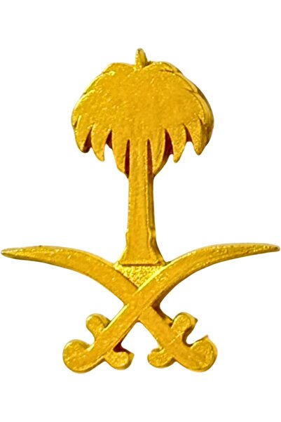 Generic بروش اليوم الوطني - تصميم سيفين ونخلة، ذهبي