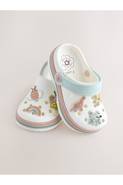 Next Baby White Animal Patterned Slippers Sandals