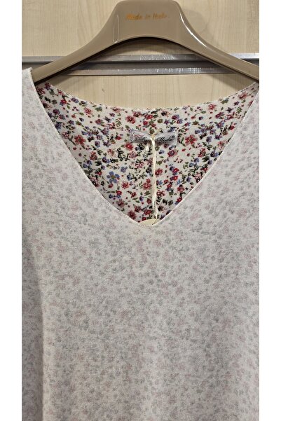 Park Moda Soft Textured Thin Sweater with Floral Pattern Inside