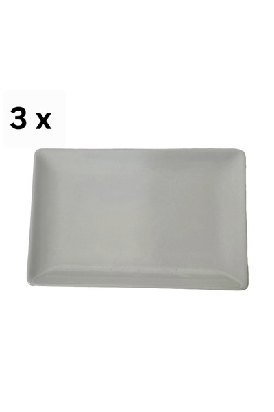 Cesiro Set of 3 rectangular platters, 20×13 cm, Cream