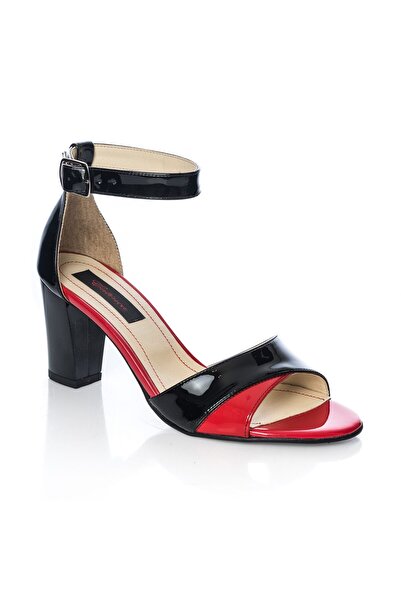 Catinca Shoes Women's sandals made of genuine leather – Black Lacquer with Red Lacquer – S 2 NLRL