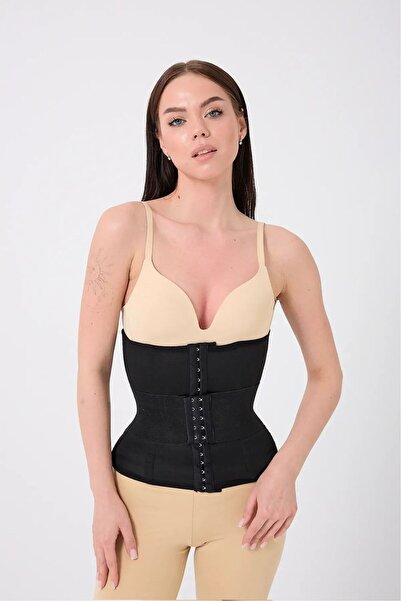 Spenly Fastening Tightening Hourglass Corset (with Extra Parts) Black