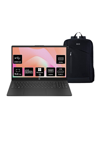 HP 15-FC0059NT AMD Ryzen 7 7730U 8GB 512 SSD W11P 15.6" FHD Taşınabilir Bilgisayar +ÇANTA