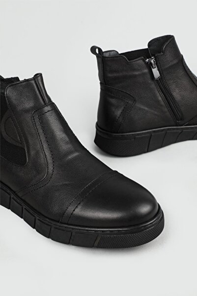 CihanShoes Guaranteed Genuine Leather Rubber Laced Non-Slip Sole Men's Short Boots 40-41-42-43-44 Size