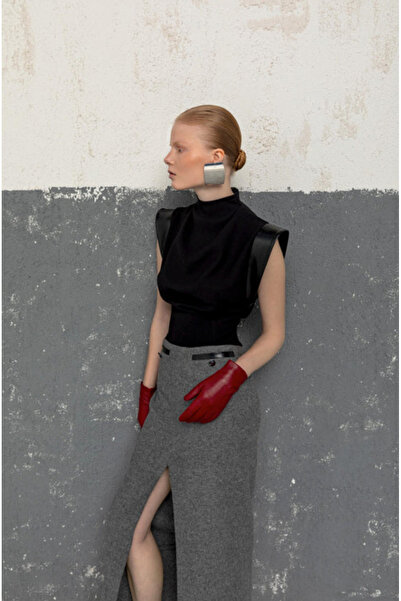 KAMEYA Long Contrast Dress with Deep Slit Detail