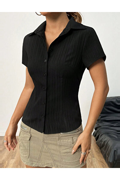 Sheya Shein short sleeve shirt, black