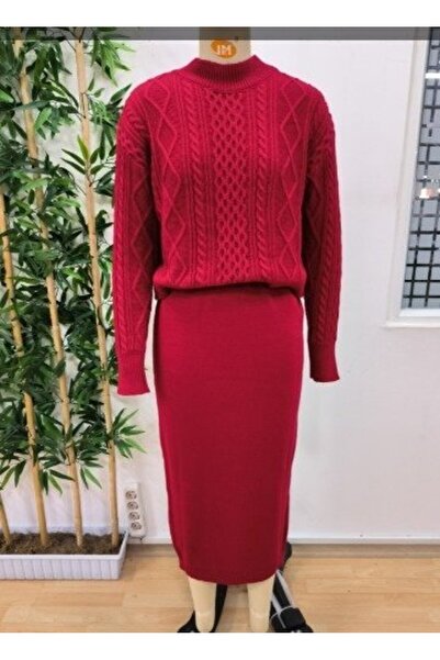 JANES Γυναικεία μακρυμάνικη μπλούζα και φούστα με διπλό πλεκτό