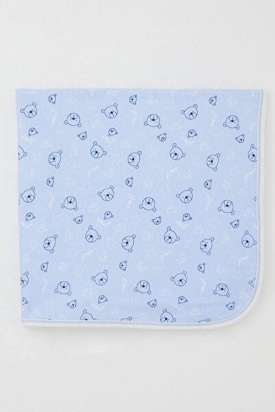 Breeze Newborn Baby Blanket with Cute Teddy Bear Figure and Star Pattern, Standard, Blue