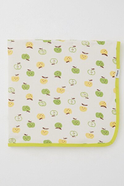 Breeze Newborn Baby Blanket Cute Little Apple Pattern Standard, Ecru