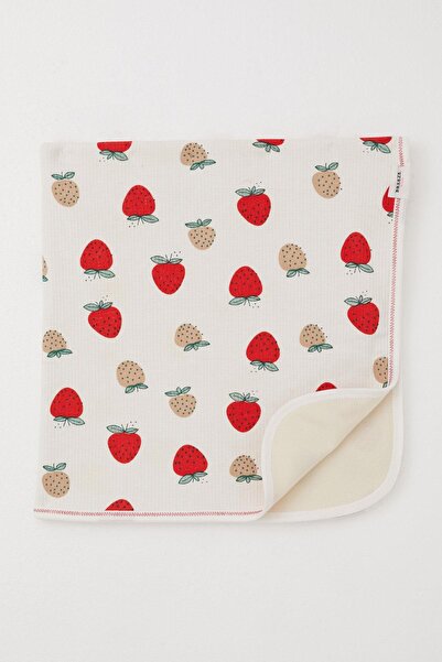 Breeze Newborn Baby Blanket Strawberry Garden Patterned Standard, Ecru