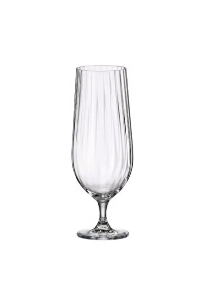 BOHEMİA CRYSTAL Set of 6 beer glasses Crystal Bohemia Columba Optic 470 ml tr...