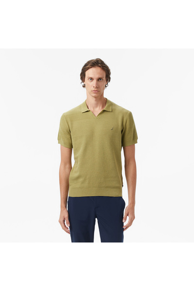 Nautica Erkek Yeşil Kısa Kollu Triko