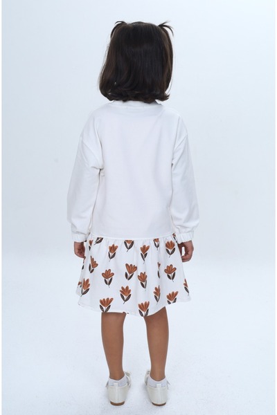 Toontoy Girl's Süzene Embroidered Tulip Printed Dress