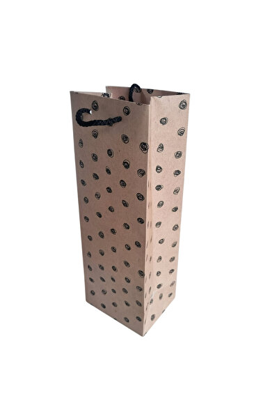 DODOMAR 13×36×10 cm Kraft Black Handle Bottle Carrying Luxury Christmas Gift Cardboard Bag
