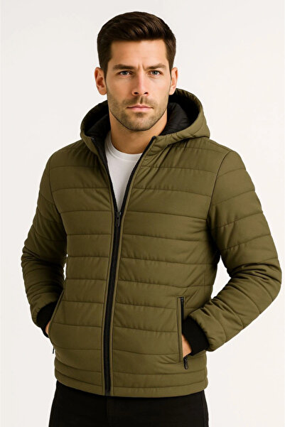 JANES Jachetă pentru bărbați, cu cu glugă fermoare, hidrofugă, căptușită cu m...