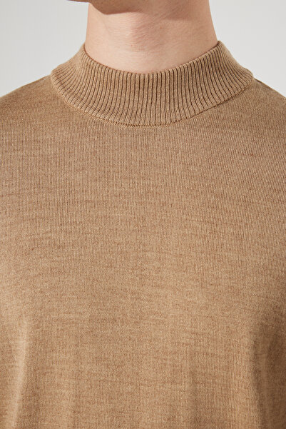 ALTINYILDIZ CLASSICS Mink Standard Fit Regular Cut Half Turtleneck Wool Knit Sweater