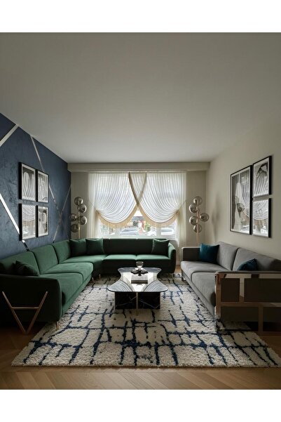 VANESSA PERDE Mekanizmalı Kruvaze Tül Perde İpek Zemin Yanları İpek Saçak 290 en 245 Boy Pileli 1x3 Tül Perde