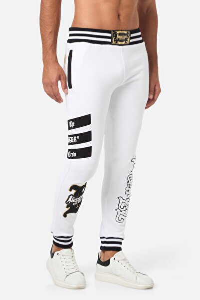 Boxeur Des Rues Embroidery Long Pants White-Gold