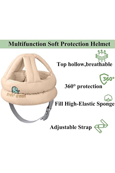 Generic JINHEC Baby Head Protection Hat – Adjustable Breathable Soft-Lined Helmet for Walking & Crawling