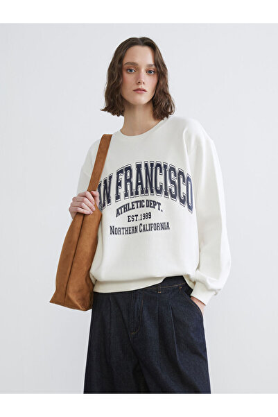 LC Waikiki Rmz Gi̇yi̇m Farkiyla San Francisco Printed Women's Thick Sweatshirt