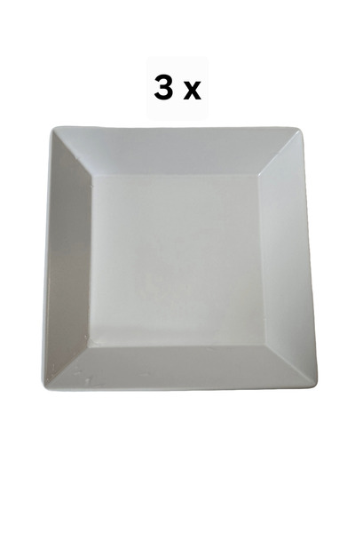 Cesiro Set of 3 deep square plates, 21×4.5 cm, Matte White