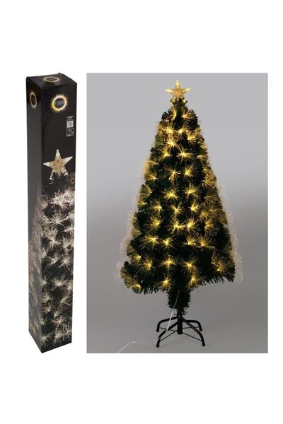 Koopman Brad de Crăciun H120 cm fibră optică 135 LED-uri